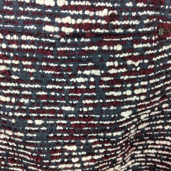 Loft  Gray & Maroon Tweed NWT Lined Mini Skirt 8 - Picture 3 of 7